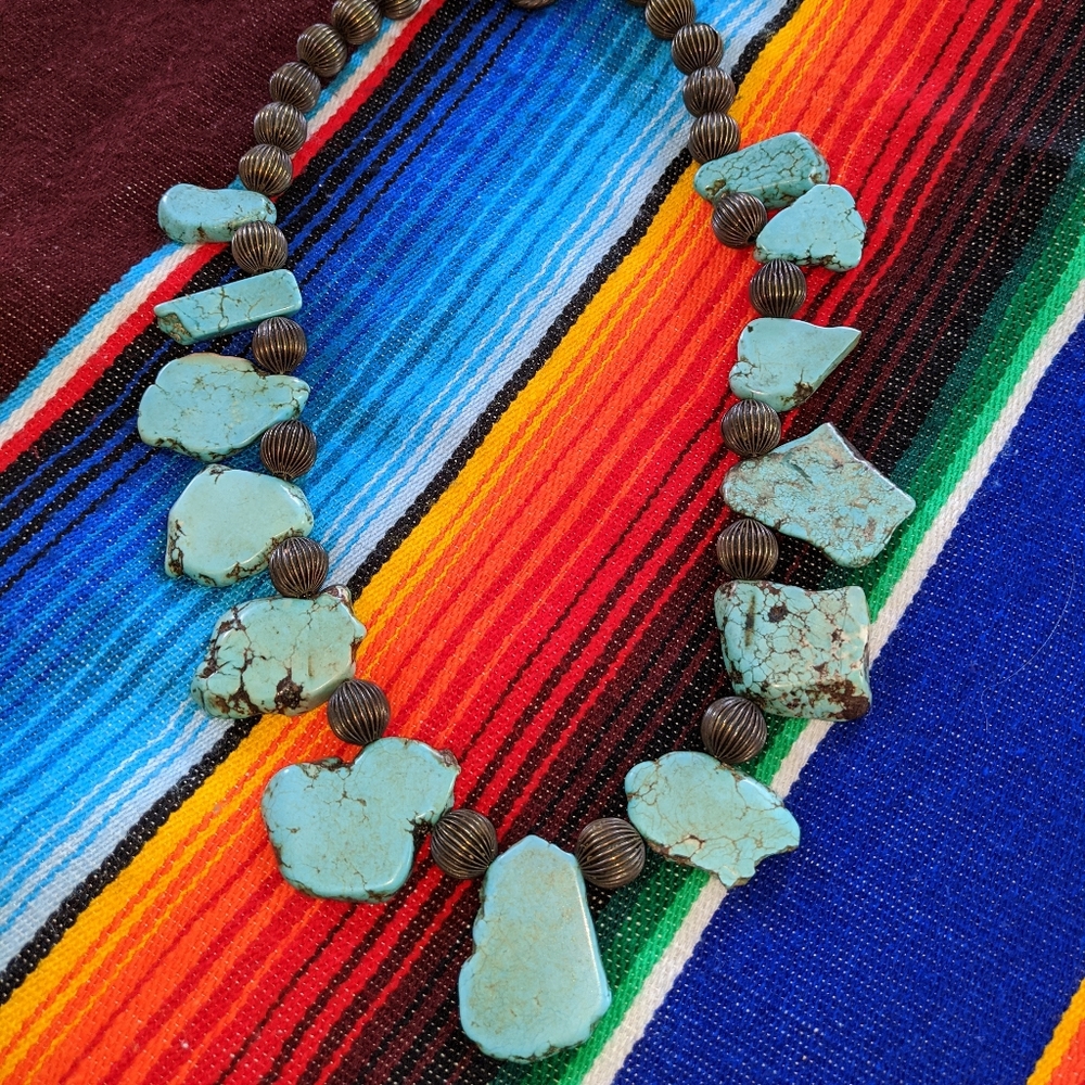 Turquoise slab necklace